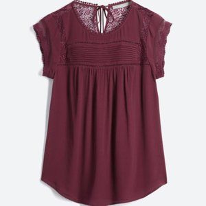 Plum Lace Detail Blouse